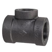 RED2T112114B 1-1/2" X 1-1/4"  Reducing Tee (2 sizes), Malleable 150#, Black
